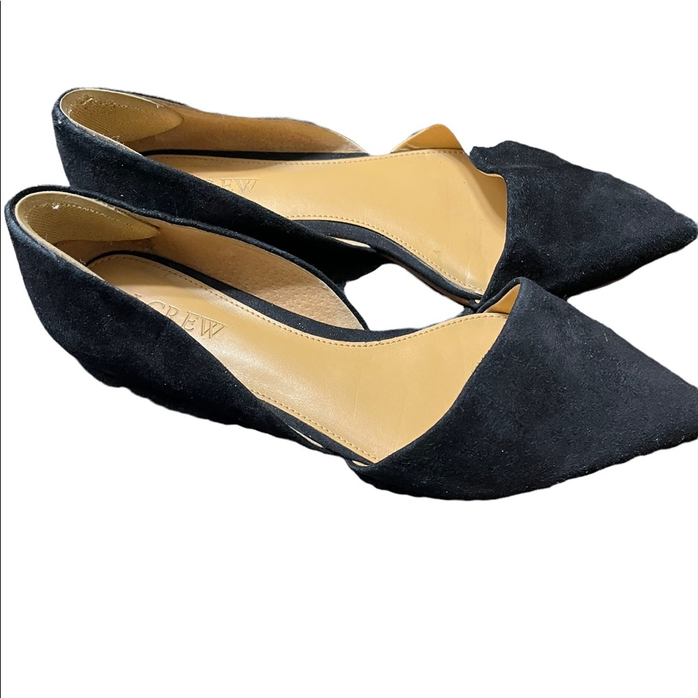 J.Crew Zoe Suede D’Orsay pointed toe black flat 7